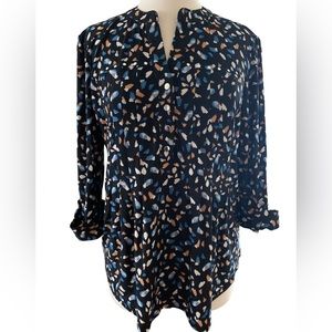 COCOMO 3/4 sleeve women’s black blue yellow Pintuck Blouse top shirt LAR…